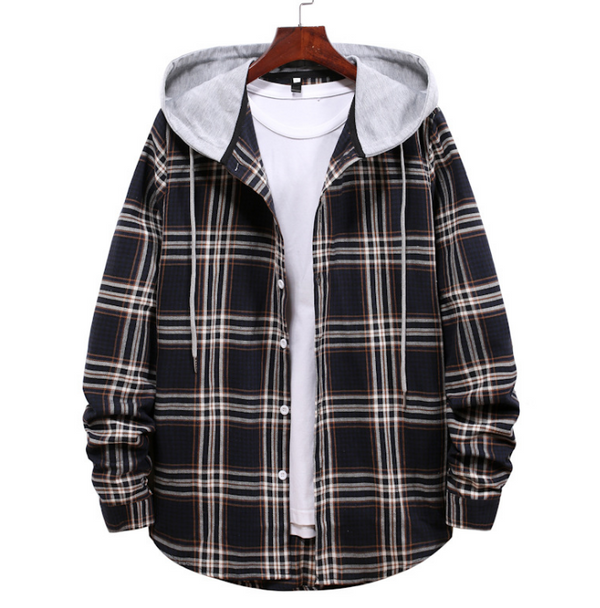 Hooded Flannel / Navy
